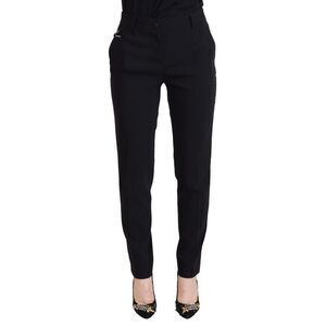 Dolce & Gabbana Wool Trousers StraightLeg Style Women Black Jeans & Pants
